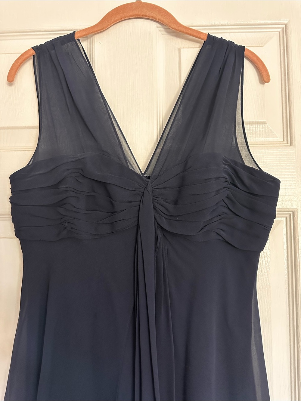 Elegant Sleeveless Black V-Neck Dress in Navy color